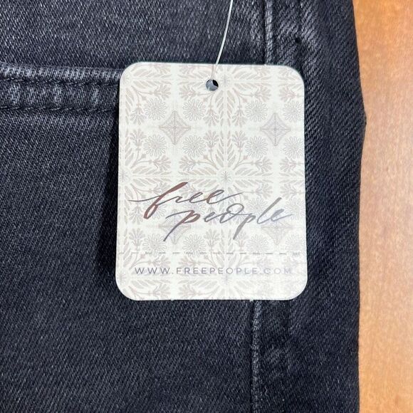 Free People We The Free Women's Black Raw High-Rise Jegging Zip Fly Skinny Jeans - Picture 11 of 12